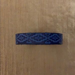 Cobalt Leather Embossed Bracelet